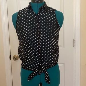 Derek Heart, sleeveless tie shirt.